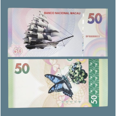 Банкнота Пам“ятний купон 50 Доларова банкнота Вітрильник і Метелик. Паперові гроші UNC