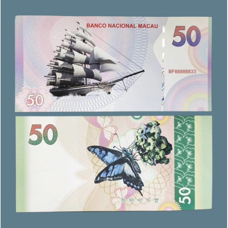 Банкнота Пам“ятний купон 50 Доларова банкнота Вітрильник і Метелик. Паперові гроші UNC