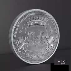 Пам“ятна монета в гаманець “Так чи Ні“ Леви та корона (Yes No) сіра. Монета “Уживання рішень“