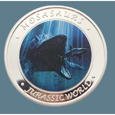 Сувенірна монета “Мозазавр“ (Mosasaurus) сильвер із серії «Парк Юрського періоду 2»
