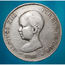 Сувенір монета 5 песет Альфонсо ХIII, 1888 рік (Іспанія)
