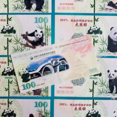 Банкнота Пам“ятні купони 100 мембрани 10 шт. Номера однакові «Панда» 2015-2024 року, UNC