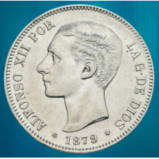 Сувенір монета 5 песет 1879 рік Альфонсо ХII, (Іспанія)