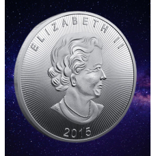 Сувенір монета 2015 г сильвер. Британська королева Кленовий лист Канада