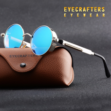 Ретростиль чоловічий жіночі сонцезахисні окуляри Molniya Silver-blue