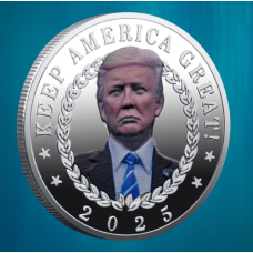 Пам“ятна монета Дональд Трамп «Збережемо Америку великою» 2025 г президент США сильвер