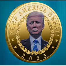 Пам“ятна монета Дональд Трамп «Збережемо Америку великою» 2025 г президент США. голд