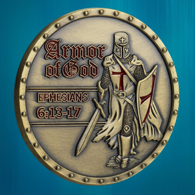 Пам“ятна монета Armor of God «Доспехи Бога» Vristian 614-17. монета оберег. силвер