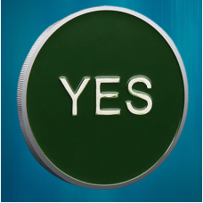 Ексклюзивна монета в гаманець “Yes/No“ — Так чи Ні. сильвер. Монета Приймання рішень