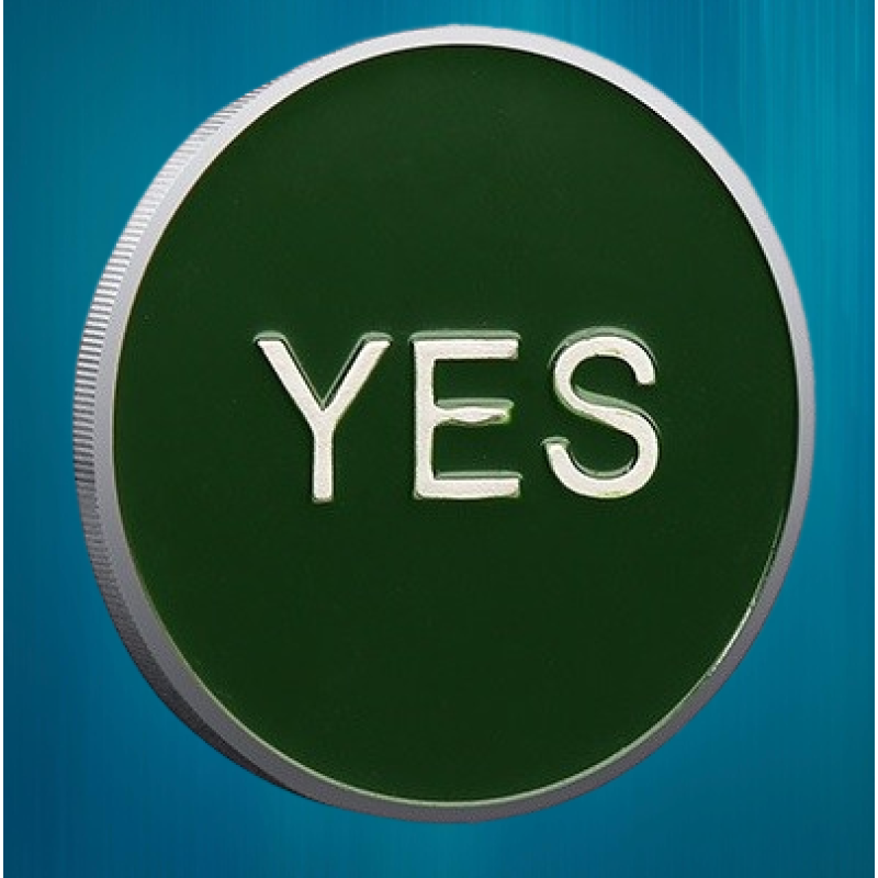 Ексклюзивна монета в гаманець “Yes/No“ — Так чи Ні. сильвер. Монета Приймання рішень