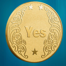 Ексклюзивна монета в гаманець “Yes - No“ - Так чи Ні. голд. Монета прийняття рішень