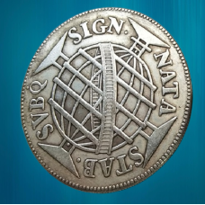 Монета сувенір Бразилія 160 реалів, 1768 г Напис: “STAB SUBQ SIGN NATA“