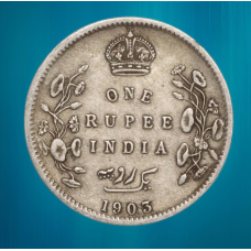 Монета сувенір Британська Індія 1 рупія 1903 г (1904, 1907, 1908, 1910)