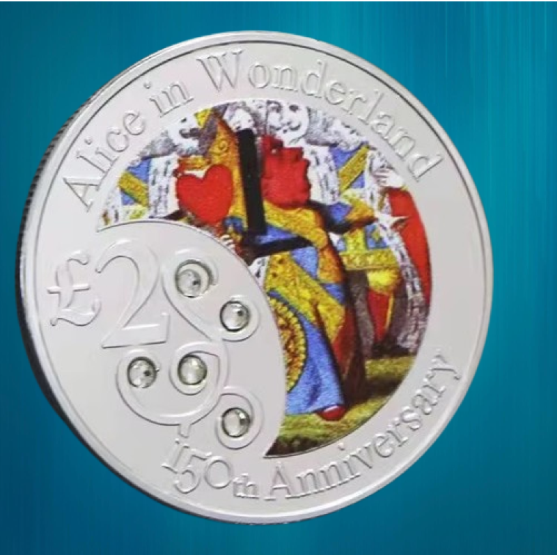 Сувенірна Пам“ятна монета честь 150-річчя першого видання книги «Аліса в Країні чудес». (Чорвоний Король)