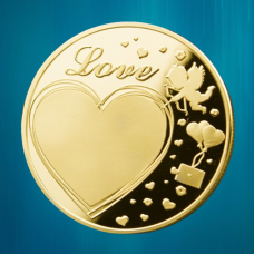 Сувенір пам“ятна монета “Любов“ Love. голд Подарунок на День Святого Валентина, монета удачі конюшина, визнання