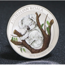Сувенір зі Срібної монети 1 долар 2021г, “Кала“ Кольорове покриття (Австралія)