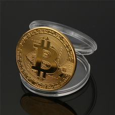 Сувенірна монета Біткоїн. Подарунковий Bitcoin! колір Золото