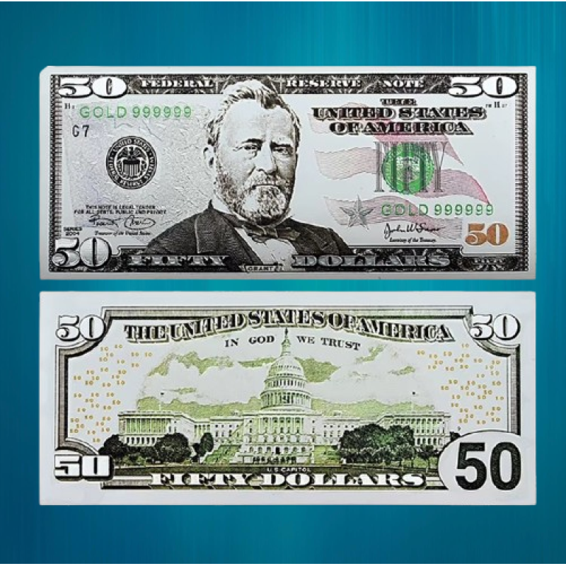 Срібна колекційна банкнота 50 доларів США 2004 року