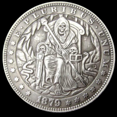 Сувенір монета 1 долар США 1879 “Смерти на троні“. Hobo Coin American
