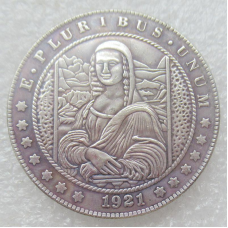 Монета сувенір, долар США Банк 1921г “Джоконда“, Hobo Coin Мона Ліза