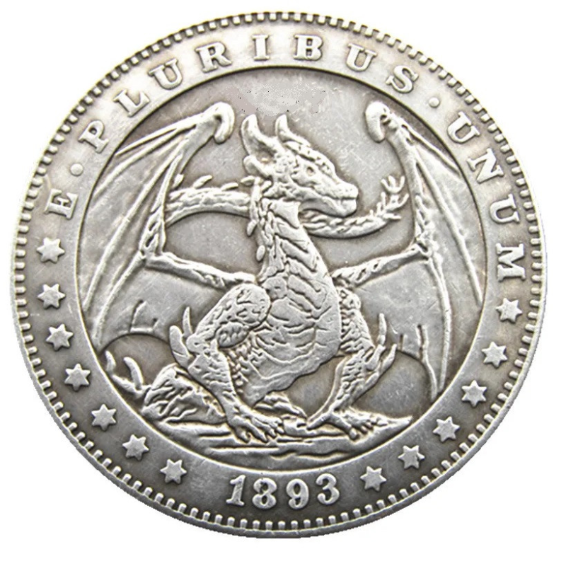 Сувенір монета долар США 1893 “Дракон“. Hobo Coin American Morgan