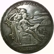Медаль «DIVINO AFFLATV», 1886 рік. в пам“ять 50-річчя Фінляндського суспільства худорлявостей. сувенір