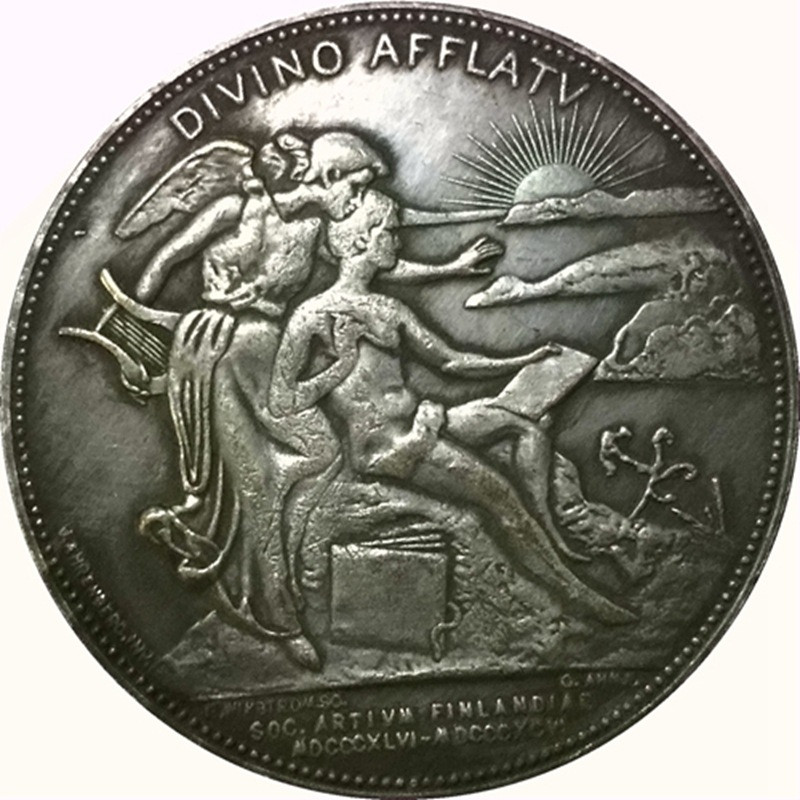 Медаль «DIVINO AFFLATV», 1886 рік. в пам“ять 50-річчя Фінляндського суспільства худорлявостей. сувенір