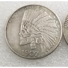 Сувенір монета TEN DOLLARS 10 дов США 1907 г “Черепанда Страва“. Hobo Coin American