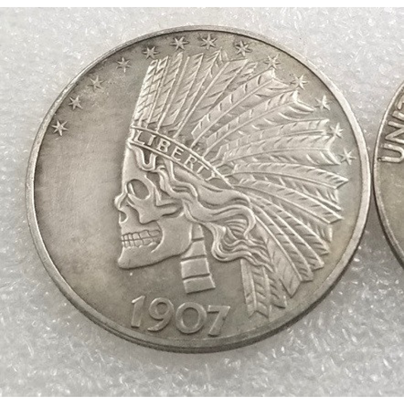 Сувенір монета TEN DOLLARS 10 дов США 1907 г “Черепанда Страва“. Hobo Coin American