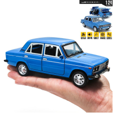 Модель автомобіля Lada ВАЗ 2106 синя. Жигулі зі сплаву 1:24, інерційна