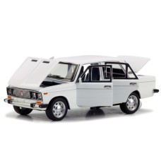 Модель автомобіля Lada ВАЗ 2106 біла. Жигулі зі сплаву 1:24, інерційна