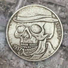 Сувенір монета долар США 1937 “ Череп у казанці “ Hobo Coin American