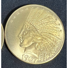 Сувенір монета 10$ СШАang 1907г “Голова індичка“. голд. Coin American Morgan