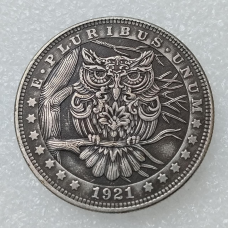 Сувенір монета 1 долар США 1921 “Сова“. Hobo Coin American Morgan
