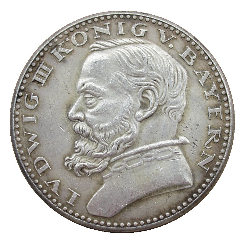 Монета Німецька імперія 5 марок, 1913-1914г. Людвіг III (Аверс 1914 реверс 1913г)
