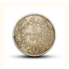 Сувенир Монета Франції Третя Республіка 5гладінів, 1875. Геркулес