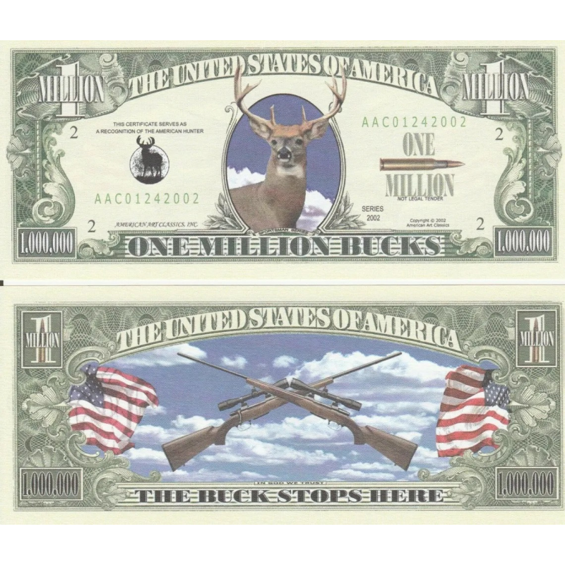 Сувенірна банкнота 1 мільйон доларів США 2002 “Сезон полювання“