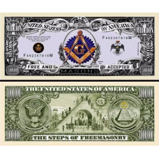Сувенірна масонська банкнота 1 мільйон доларів США 2011г “FREEMASON“