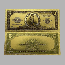 Золота колекційна банкнота США 5 доларів 1923г лоток. (золота фольга)