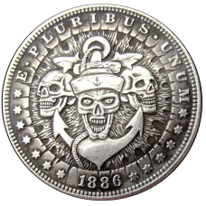 Сувенір монета 1 долар США 1886 “Три черепи та якір“. Hobo Coin American