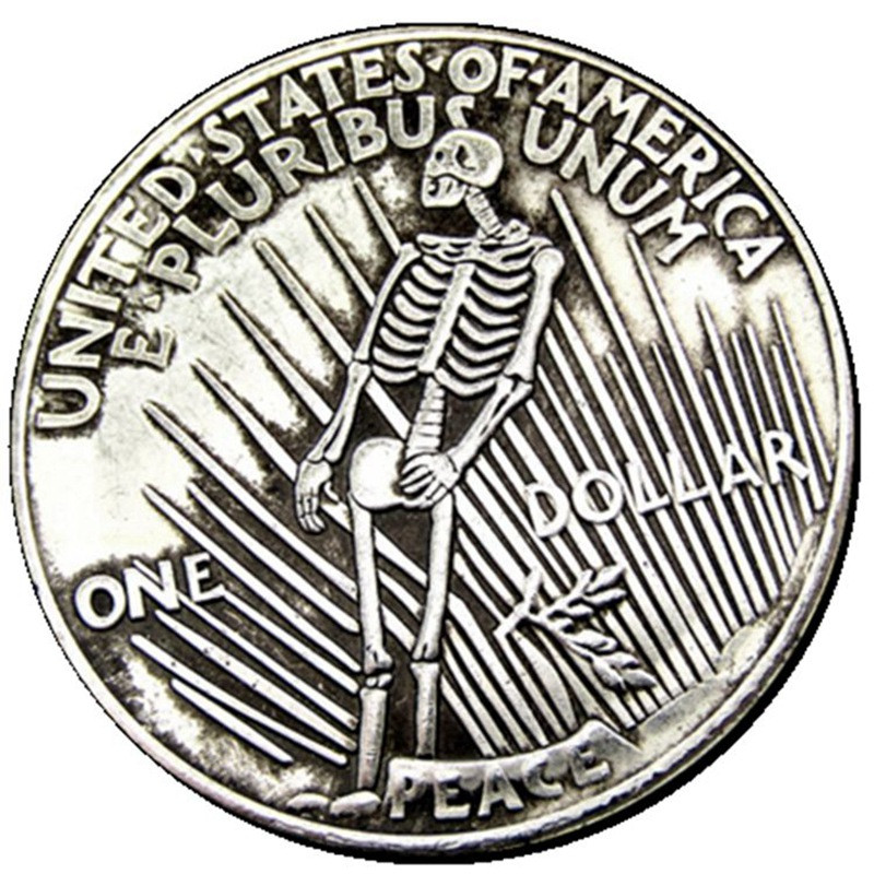 Сувенір монета долар США 1922 “Скелет і голова свободи“ Hobo Coin American