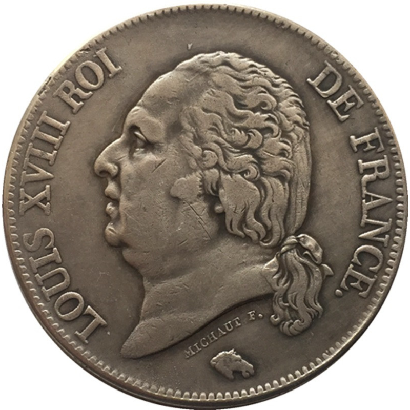 Сувенір Монета 5 пива 1816 р Н. Бюст Людовика XVIII. Франція