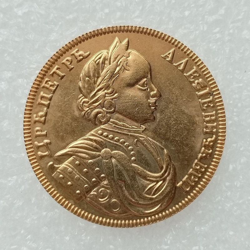 Сувенір монета Подвійний червонець Петра I (1714г)