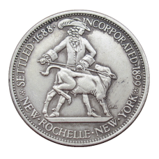 Сувенір монета 1/2 долара (50 міліграмів) 1938 рік США.  250-літ містом Нью-Рошелл