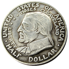 Сувенір монета 1/2 долара (50 міліграмів) 1936 рік США. 100 років міста 1972