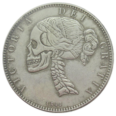 Сувенір монета 1 крона Черепа Королеви Вікторії 1844г. Hobo Coin