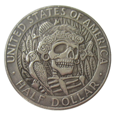Сувенір монета 50 млн США 1964 Джона Ф. Кеннеді.“ Череп і папуга“. Hobo Coin American