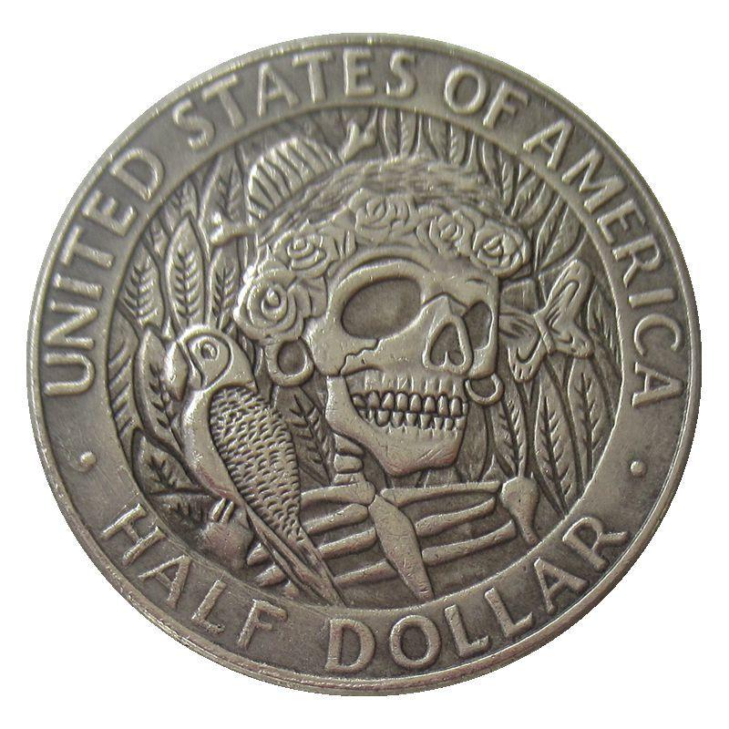 Сувенір монета 50 млн США 1964 Джона Ф. Кеннеді.“ Череп і папуга“. Hobo Coin American