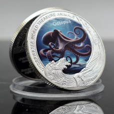 Сувенір монета “Вісьминіг (Octopus)“ із серії «Подводні скарби світу: тварини»