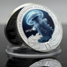 Сувенір монета “Медуза (Jellyfish)“ із серії «Подводні скарби світу: тварини»